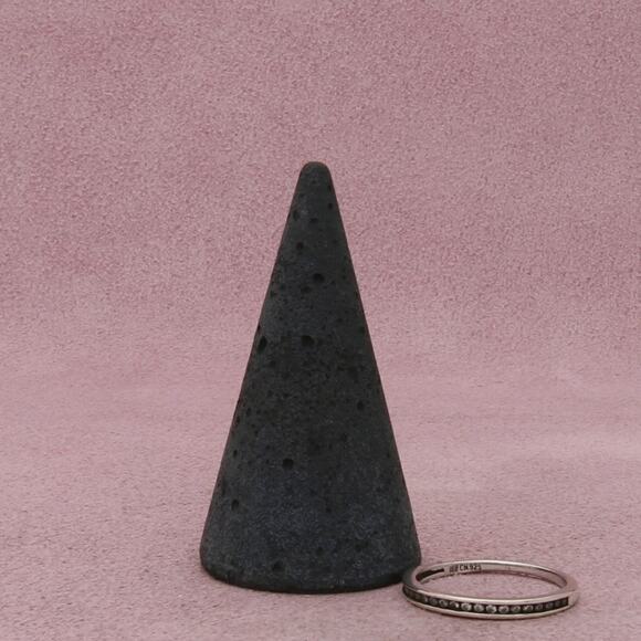 sterling silver dainty channel-set cz stack band ring size 7 - Picture 3 of 3